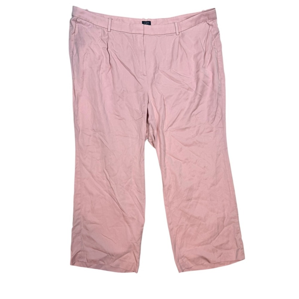 J. Crew Women's Pink Tencel Wide Leg Cropped Pants Size 24